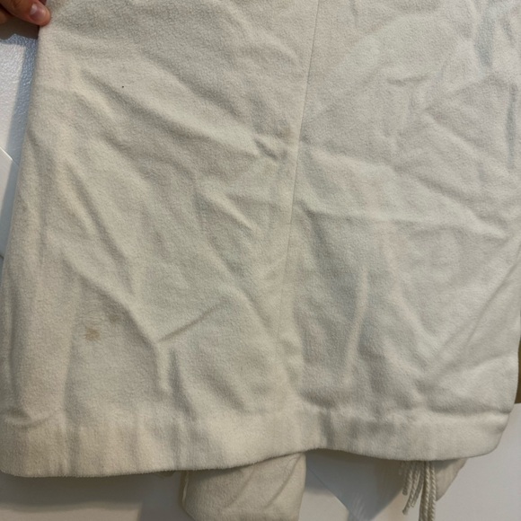 Milly Fringe Trim Long Sleeve Wool Blend Chunky Coat Cream Sz Small - Picture 6 of 8